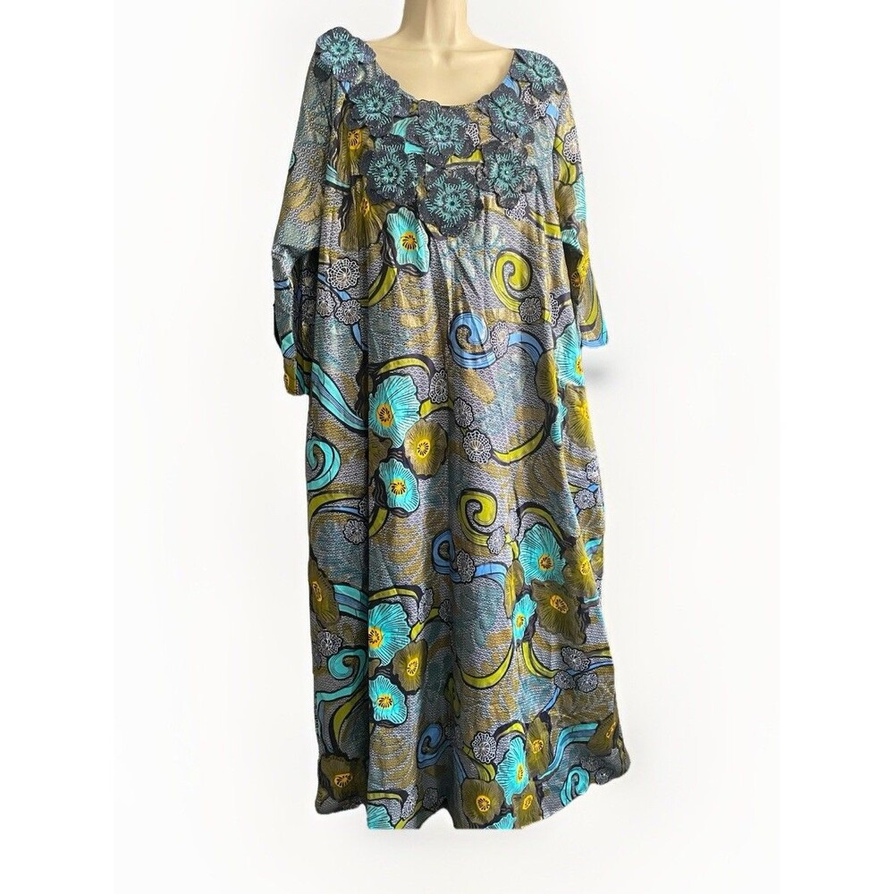 African Ankara Dress/African Boubou Kaftan Dress Uche Plus ONE SIZE Auntie